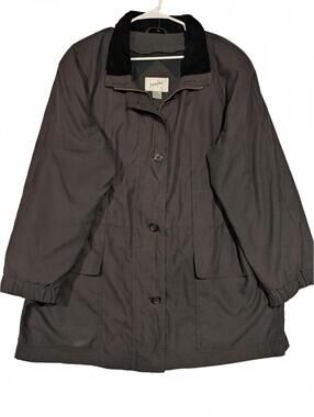 Jacqueline Ferrar Classic Button Front Coat Jacket Velvet Collar Womens XL